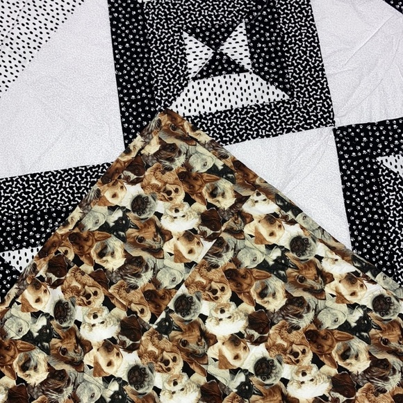 Handmade dog puppy lap quilt 50”x63” - Picture 7 of 7